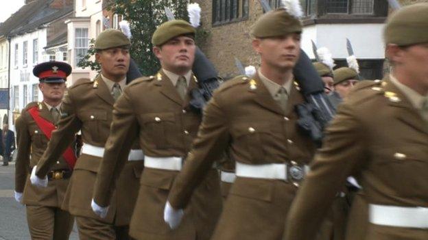 Soldiers marching