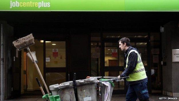 Street sweeper outside job centre