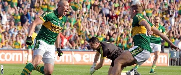 Kieran Donaghy scored Kerry's second goal after a mistake by Donegal keeper Paul Durcan