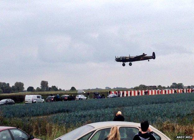 Lancaster lands at RAF Coningsby