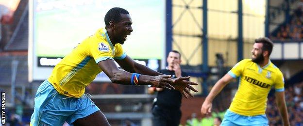 Yannick Bolasie celebrates scoring