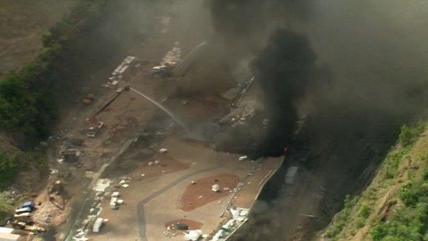 Fire at the police firearms training centre in Portishead