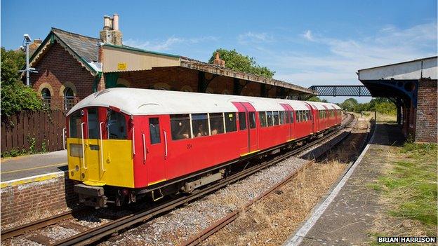 A tube train on the Isle of Wight