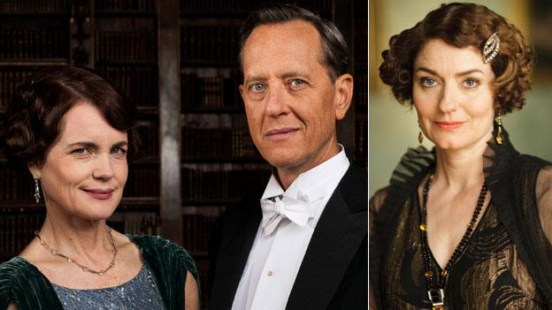 Elizabeth McGovern, Richard E Grant and Anna Chancellor as they appear in Downton Abbey