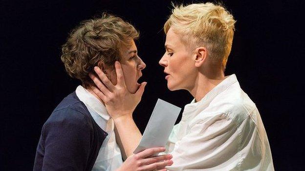 Maxine Peake and Katie West in Hamlet