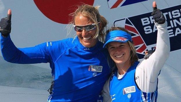 British sailors Hannah Mills (right) and Saskia Clark