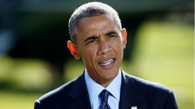 US President Barack Obama addresses reporters from the White House on 23 September