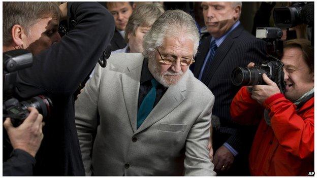 Dave Lee Travis leaves court