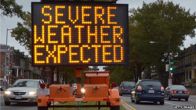 severe weather expected sign