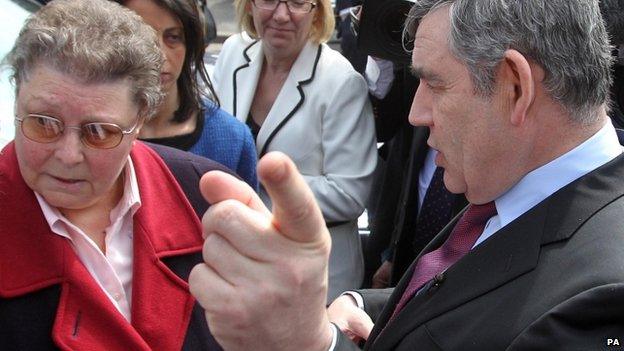 Gillian Duffy and Gordon Brown