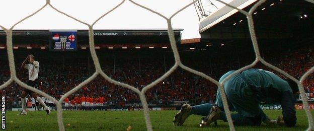 Anton Ferdinand missed England's 13th penalty as they lost 13-12 to the Netherlands in the semi-final of the 2007 Euro U-21 Championship