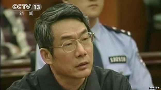 Former deputy head of China's top planning agency, The National Development and Reform Commission, Liu Tienan is seen during his trial at the Intermediate People"s Court in Langfang, Hebei province, in this still image taken from video shot on 24 September 2014.