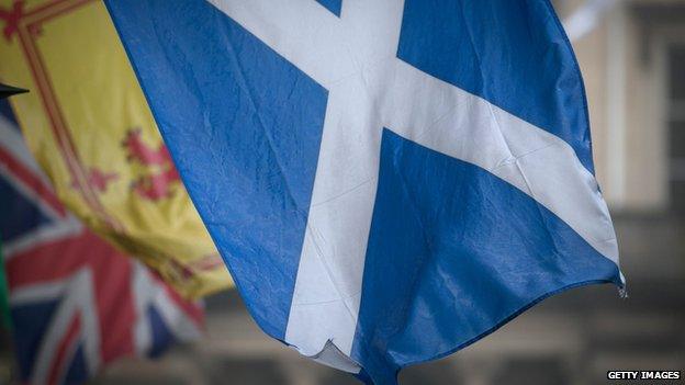 Scottish and British flags