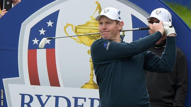 Stephen Gallacher enjoys a practice round at Gleneagles