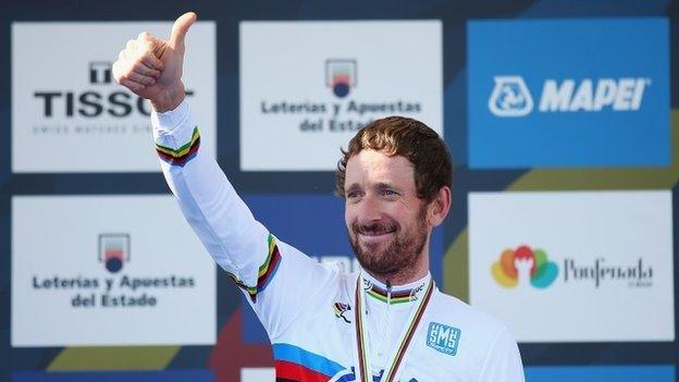 Bradley Wiggins with his world time trial gold medal