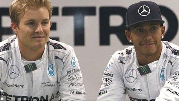 Nico Rosberg and Lewis Hamilton