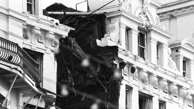 The Grand Hotel in Brighton after the IRA bomb at the 1984 Tory Party conference