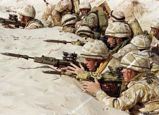 British troops in Saudi desert in 1991