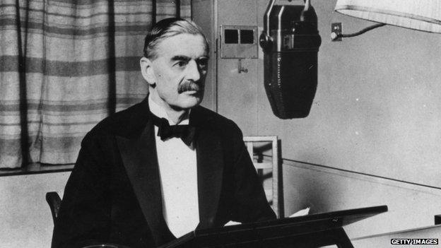 Neville Chamberlain announcing war in 1939