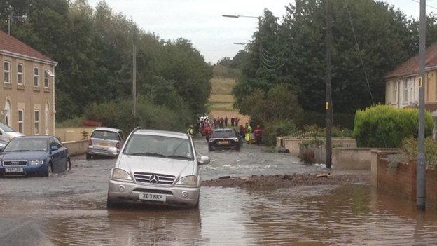 Flooded road in Kingswood