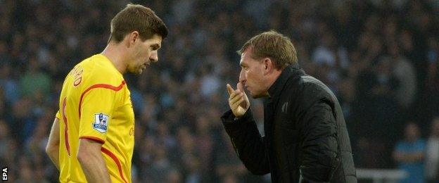 Liverpool captain Steven Gerrard and manager Brendan Rodgers