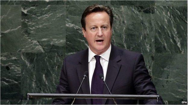 David Cameron at the UN in New York on 25 September 2014