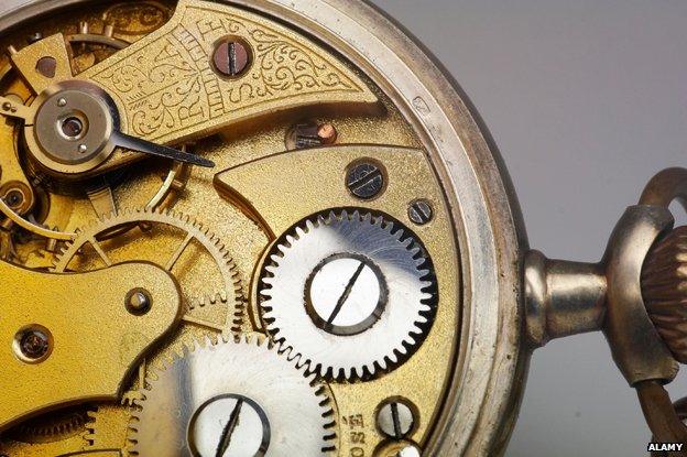 Inner workings of a pocket watch