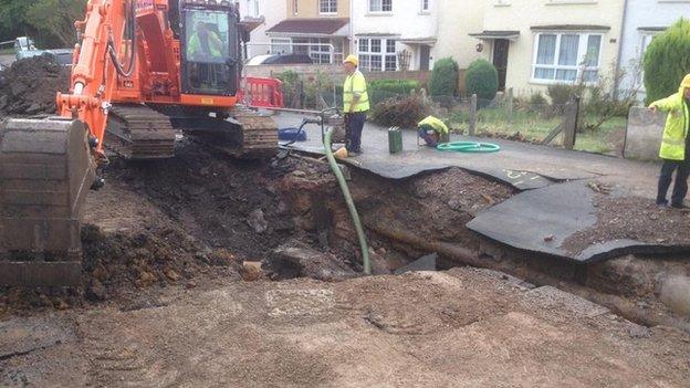 Big hole on Fisher Road, Kingswood