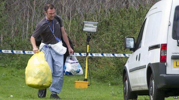 Police established a cordon in Elthorne Park as detectives investigated the disappearance of Alice Gross