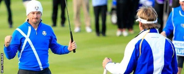 Graeme McDowell, veteran of three Ryder Cups, was paired with debutant Victor Dubuisson