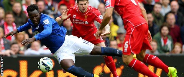 Romelu Lukaku and Alberto Moreno