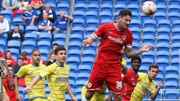 Sean Morrison heads in his first goal for Cardiff City