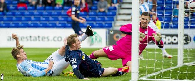 Michael Gardyne scores for Ross County against Kilmarnock