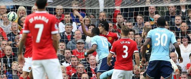 Diafra Sakho pulls a goal back for West Ham at Manchester United