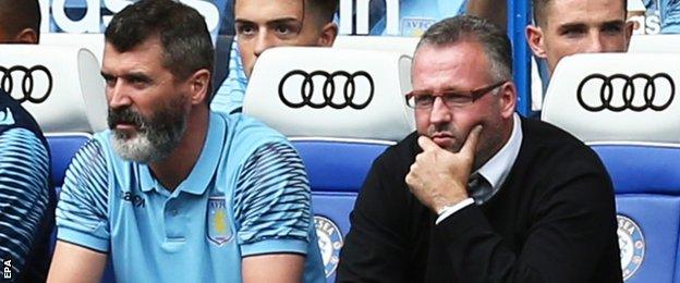 Villa assistant Roy Keane (left) and manager Paul Lambert