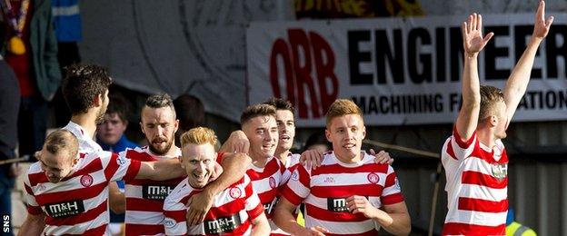 Hamilton players celebrating