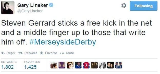 Gary Lineker tweet