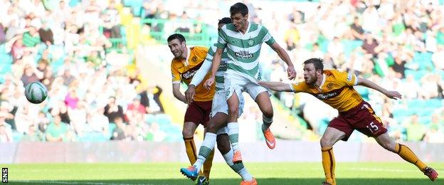 Stefan Scepovic in action for Celtic against