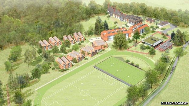 Artist's impression of the boarding school on the Durand Academy site