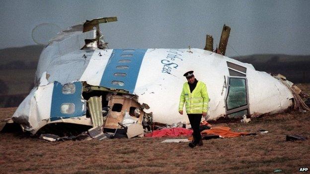 Wreckage of Pan Am Flight 103 at Lockerbie