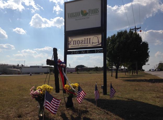 Memorial outside Vaughan Foods