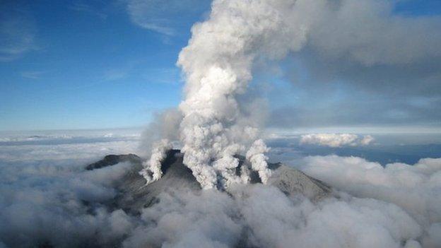 Aerial picture of volcano (27 Sept)