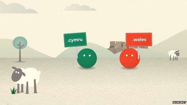 Still image from a Nominet promotional video for .wales and .cymru