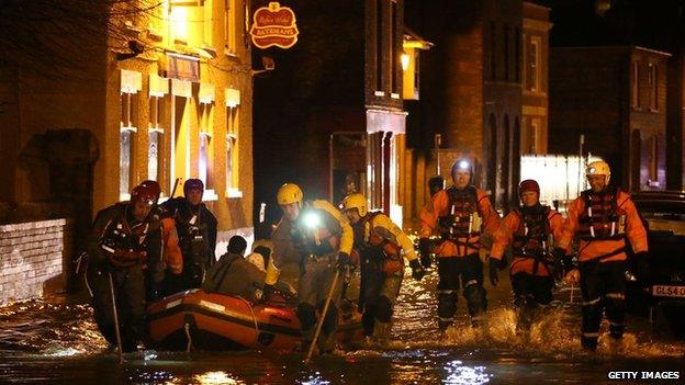 Rescue teams in Boston