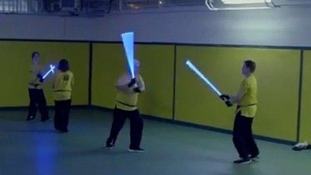 Learning lightsaber combat techniques