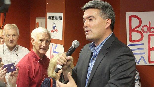 Congressman Cory Gardner speaks at a campaign event.