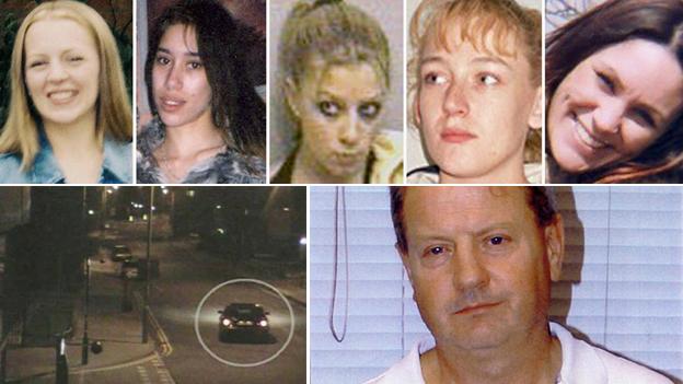 Steve Wright and the five victims of the murders in 2006