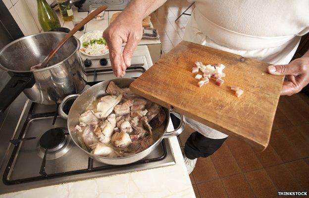 Cooking rabbit stew