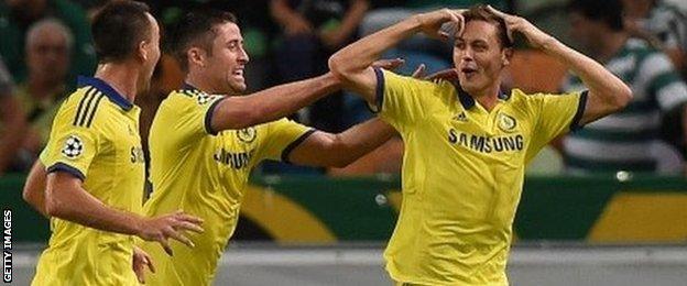 Nemanja Matic celebrates