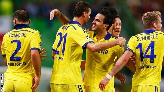 Nemanja Matic & Cesc Fabregas celebrate